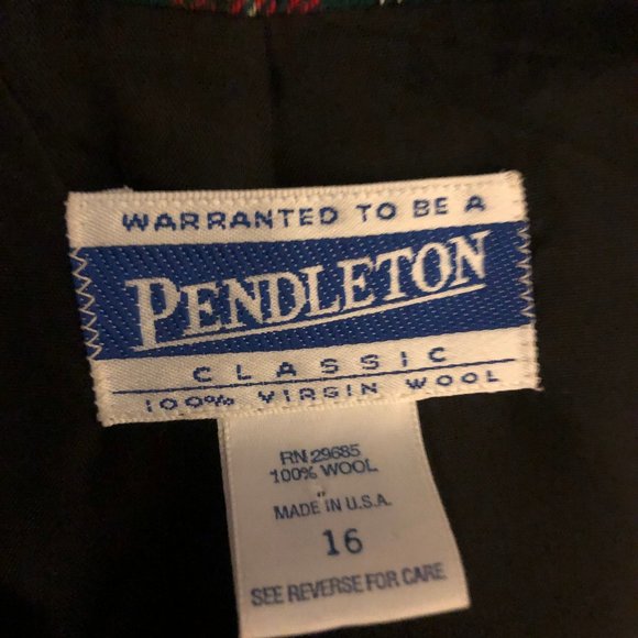 Vintage Pendleton Plaid Wool Blazer, Size 16 - Picture 6 of 8